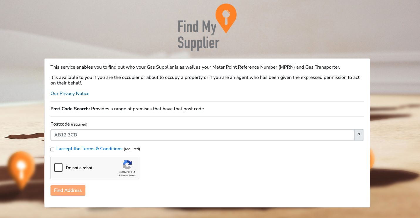 Find My Supplier tool