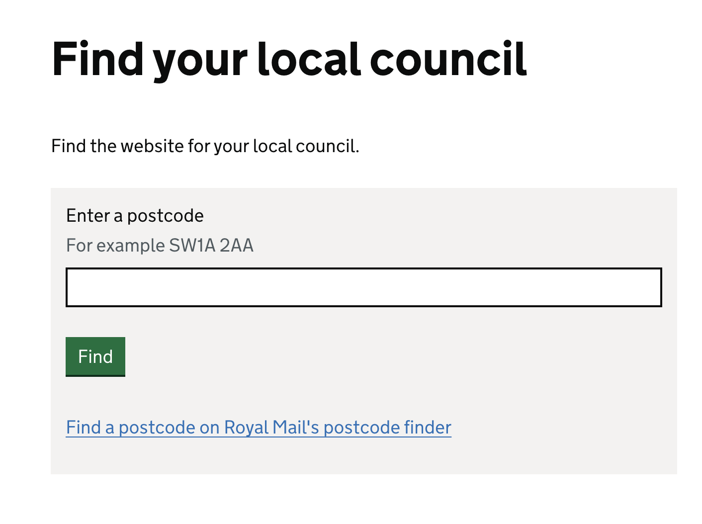 Find your local council Find your local council